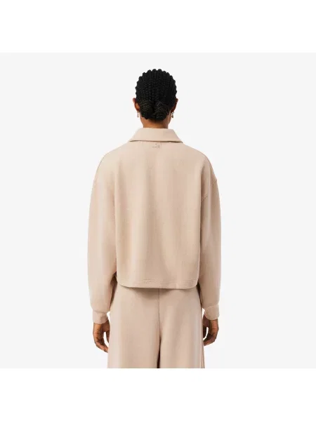 Lacoste Bluza O Kroju Oversize Z Kołnierzykiem Polo beżowa