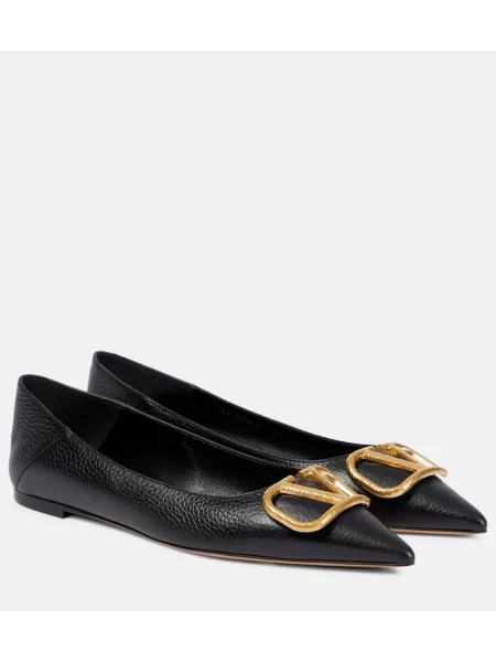 Balerini Valentino Garavani din piele roz