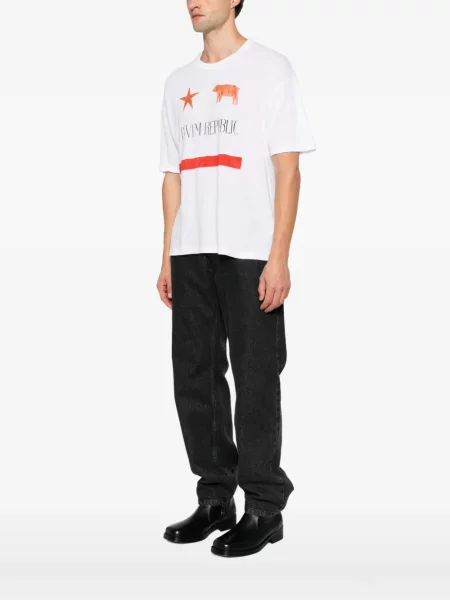 Tricou Visvim cu imagine alb