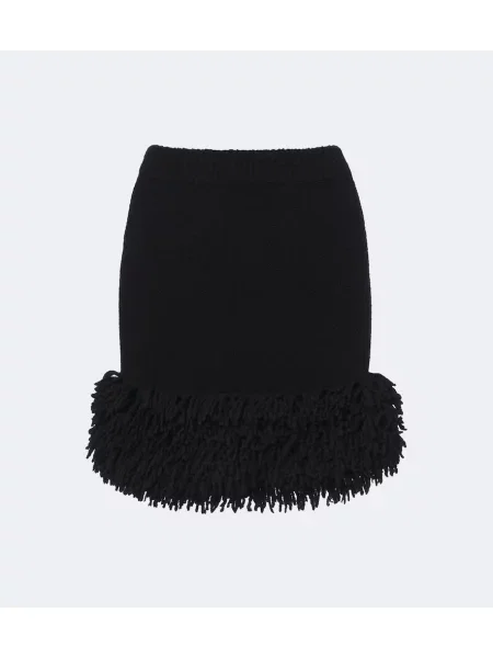Fustă Loewe cu franjuri de lână negru