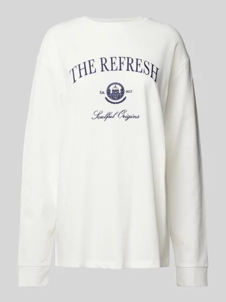 Bluzka z długim rękawem i okrągłym dekoltem model ‘Valeska’ Leger By Lena Gercke biała