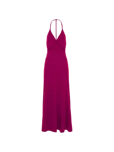 Rochie Cuanna cu volane cu gât halter roz