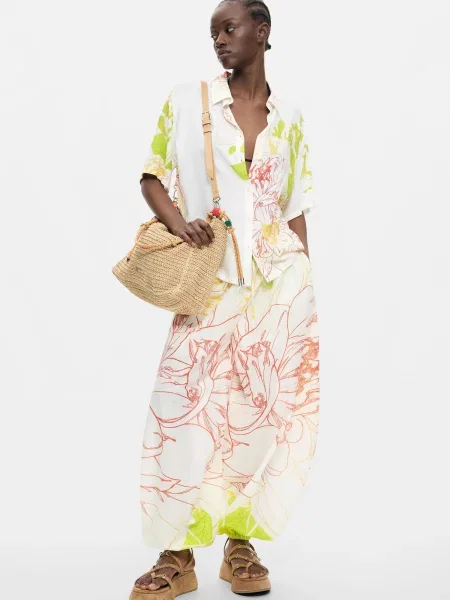 Desigual Bluza rumena / travnato zelena / pastelno rdeča bela