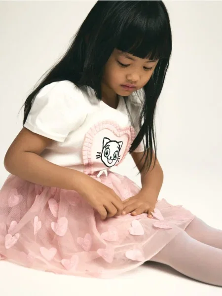 Reserved Тюлева спідниця з аплікацією пильно-рожевий рожева