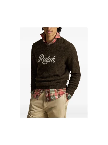 Sweter Ralph Lauren z logo brązowy