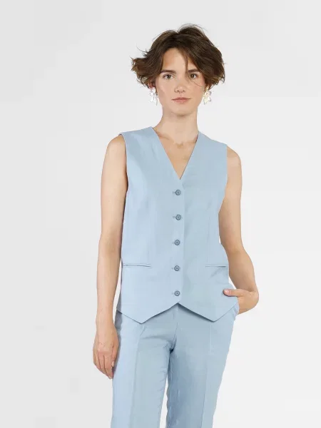 Arber Жилет класичний Льон блакитний