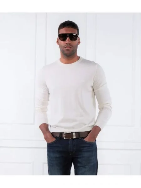 BOSS BLACK Pulover Botto-L alb