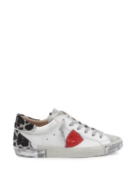 Sneakerși Philippe Model Paris cu imagine cu model leopard alb