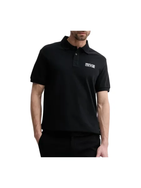 Koszulka polo Versace Jeans Couture z logo czarna
