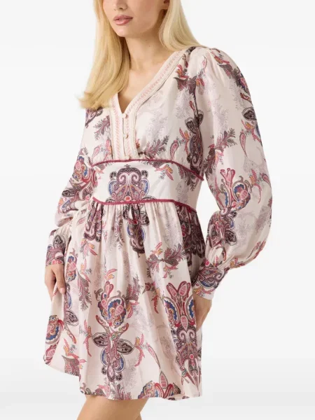 Rochie mini Guess cu imagine cu model paisley roz
