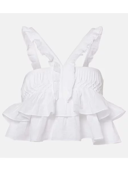 Top Marant Etoile cu volane alb