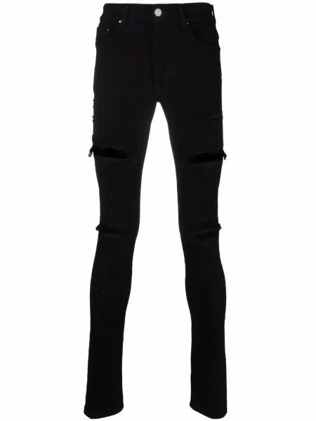 Blugi skinny Amiri zdrențuiți skinny fit negru