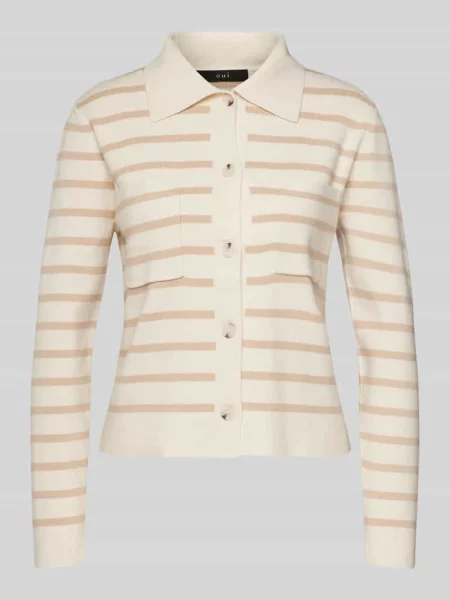 Kardigan z na piersi Oui beżowy