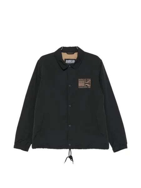 Jachetă cămașă Barbour cu broderie negru