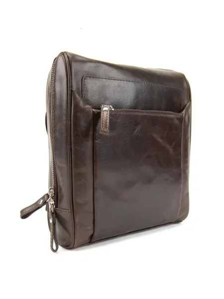 Кожаная сумка через плечо Royalbag коричневая