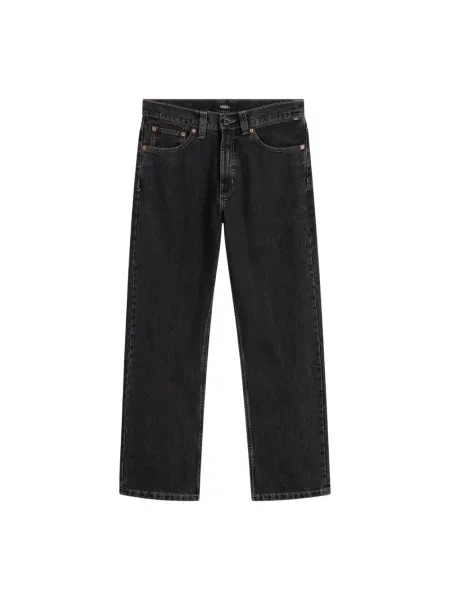 Jeansy straight leg Vans w kratę czarne