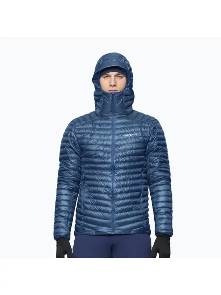 Geacă cu puf pentru bărbați Norrona Trollveggen Super Light Hood dark blue albastru
