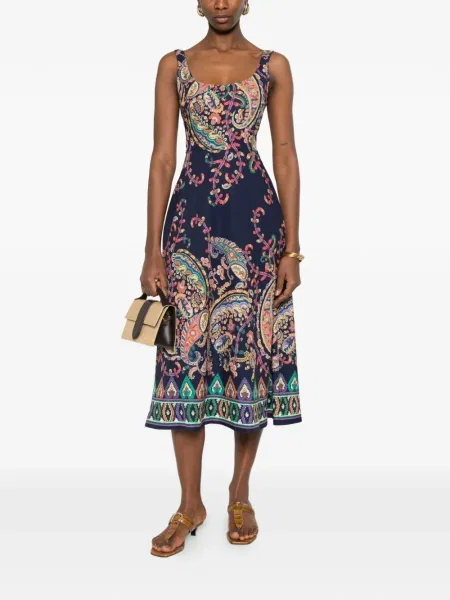 Rochie Etro cu model paisley de costum albastru