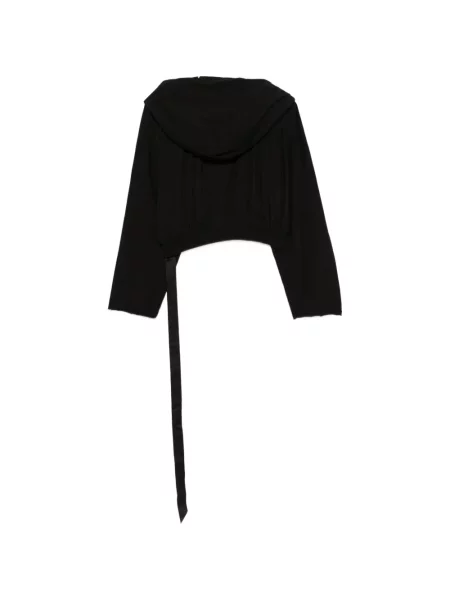 Подрязан суичър с качулка Rick Owens Drkshdw с качулка черно