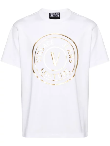Tricou Versace Jeans Couture cu imagine alb