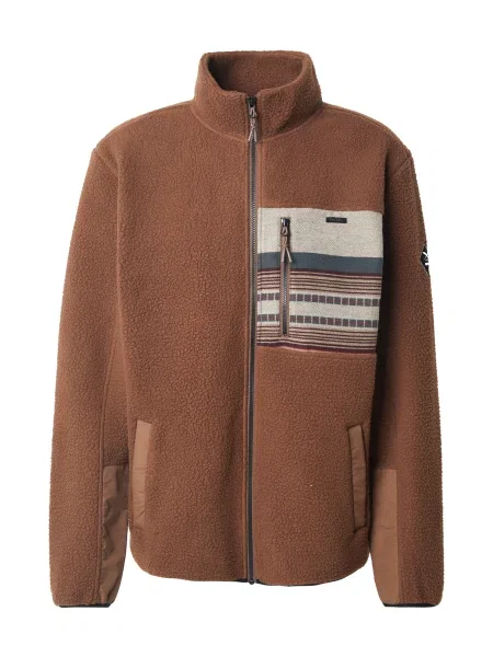 Iriedaily Jachetă fleece Wonderer Track / maro / verde petrol / roșu burgundy bej