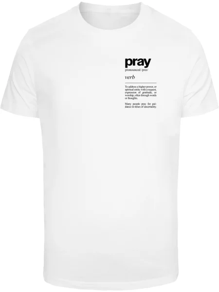 Mister Tee Tricou Pray Definition negru alb