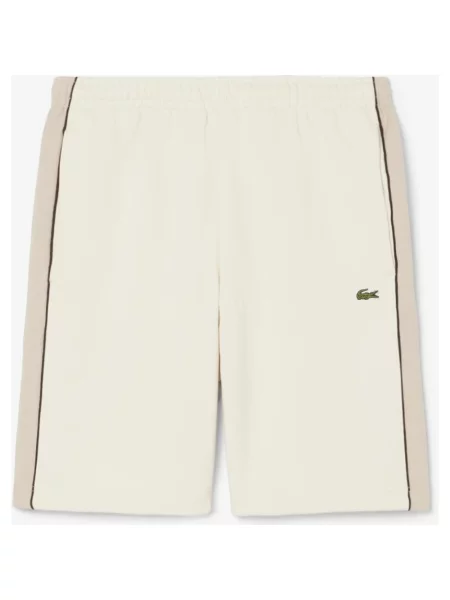 Spodenki Lacoste Regular Fit Colour-Block Fleece kremowy beżowy XXL biały