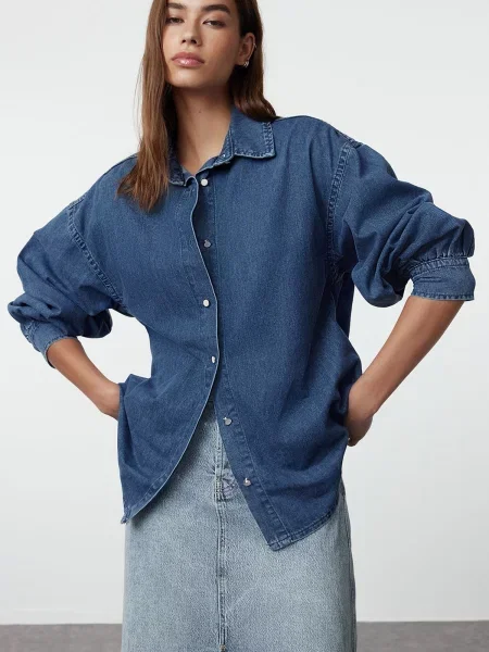 Cămașă Trendyol albastru