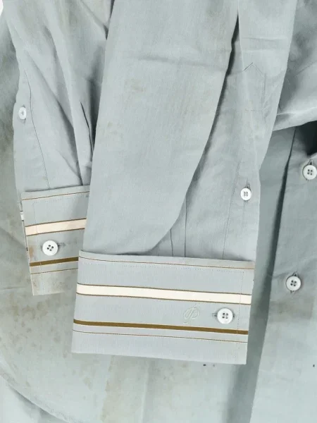 Cămașă Prada cu broderie cu dungi verde