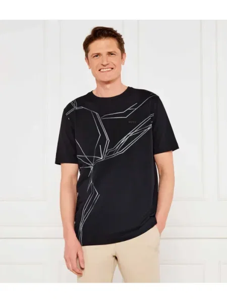 BOSS GREEN Tricou Tee Beetle | stretch negru