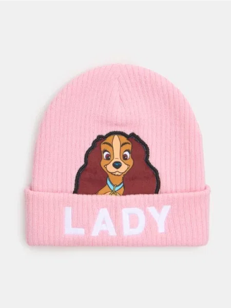 Sinsay Čepice beanie Lady and the Tramp pastelová růžová