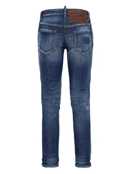 Liesas skinny fit džinsai Dsquared2 apkarpytas mėlyna