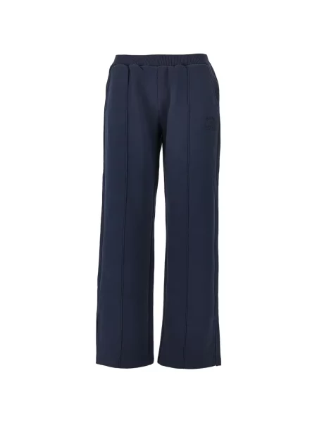 Pantaloni Emporio Armani cu broderie din jerseu alergare albastru