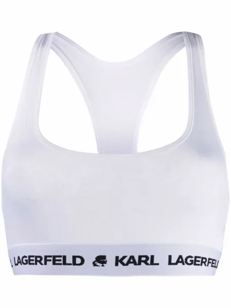 Sutien sport Karl Lagerfeld cu autograf alb