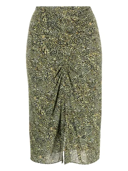 Fustă midi Isabel Marant până la genunchi verde