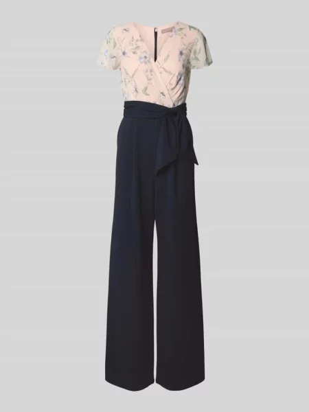 Kombinezon z dekoltem w serek Christian Berg Cocktail granatowy