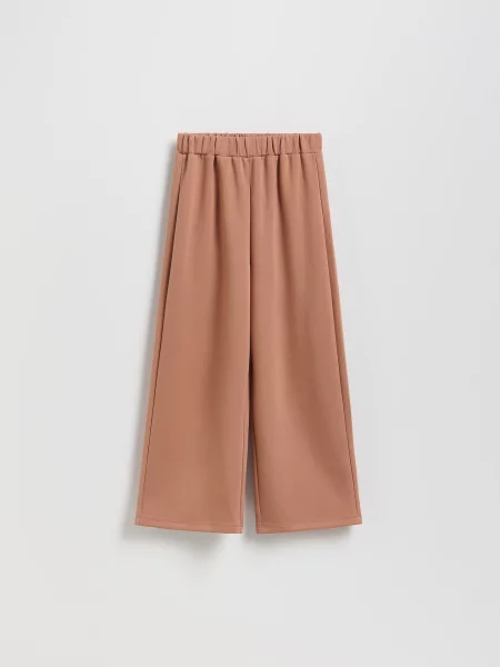 Reserved Kalhoty wide leg kávová
