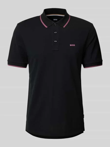 BOSS polo gładki czarny