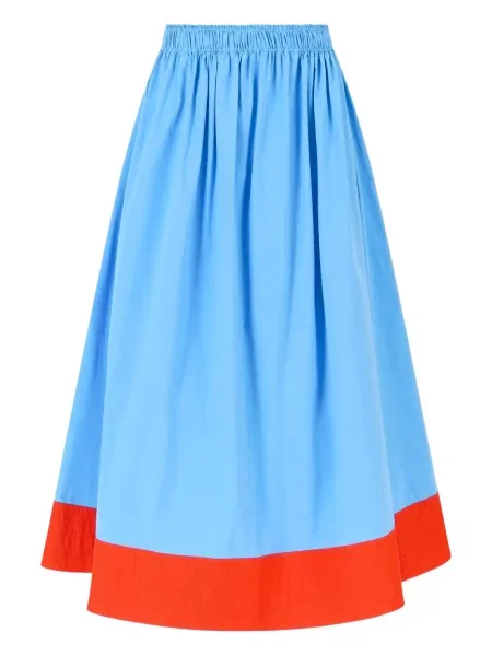 Fustă midi Rosie Assoulin până la genunchi din poplin albastru