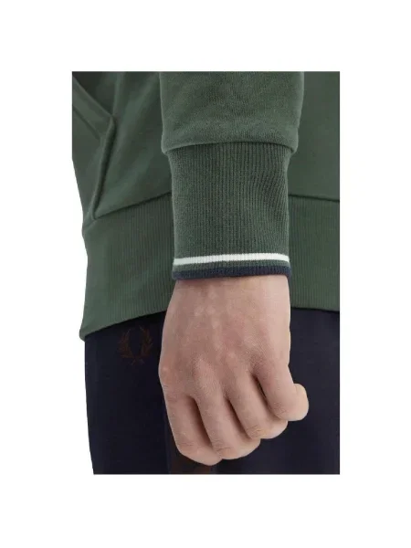 Hanorac cu glugă Fred Perry cu glugă verde