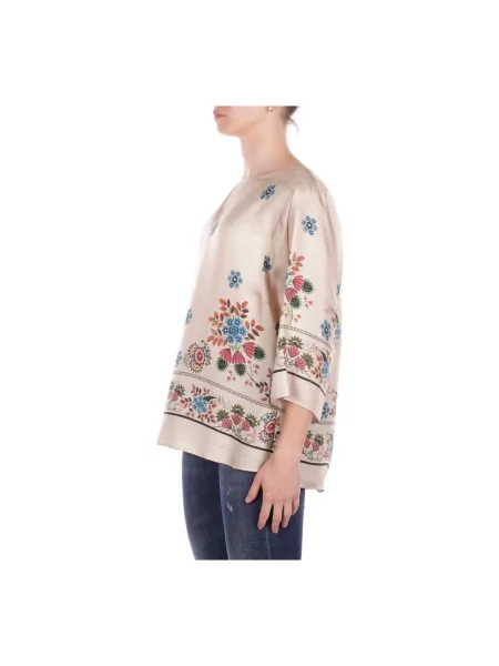 Lniana bluzka Weekend Max Mara beżowa