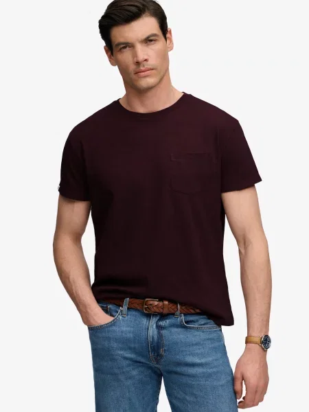Superdry & Co Tričko vínovo červená
