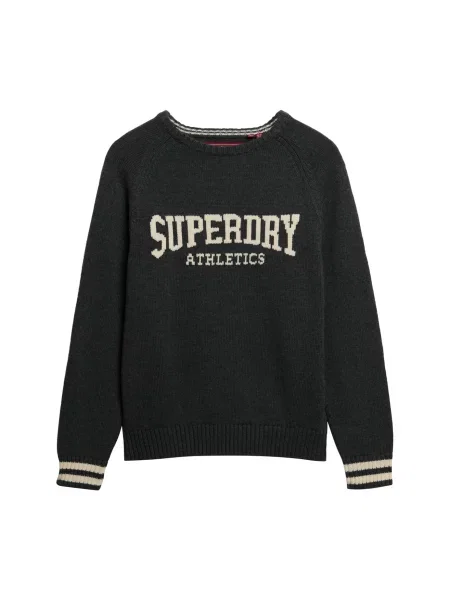 Superdry & Co Sveter Slouchy Intarsia / sivá melírovaná béžová