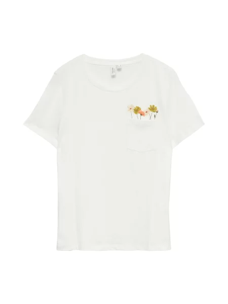VERO MODA Tricou VMKARMA crem / verde stuf / portocaliu alb