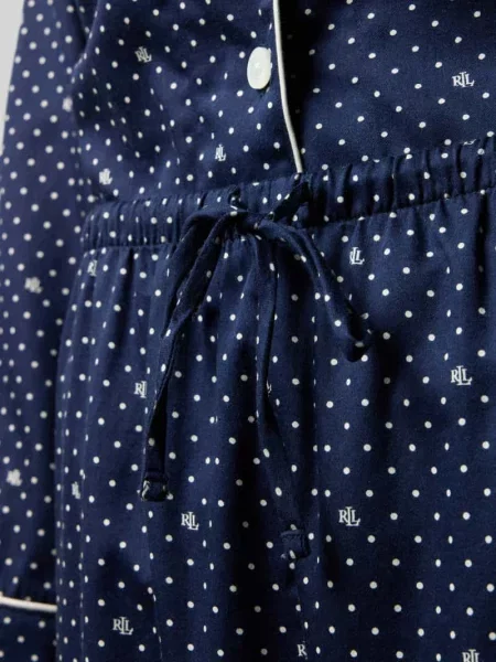 Góra od piżamy o kroju regular fit z mieszanki bawełny i Lauren Ralph Lauren granatowa