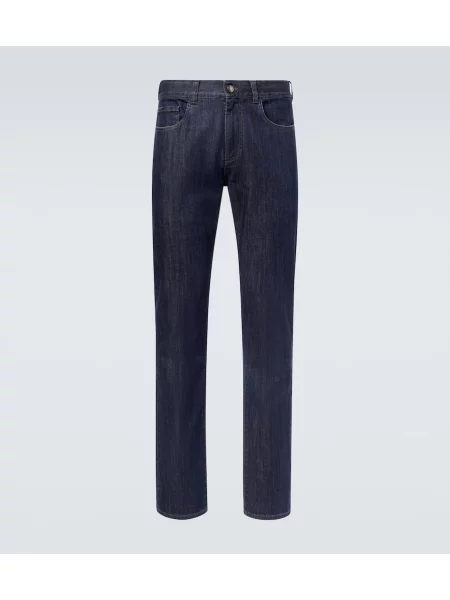 Straight fit džíny Canali modré