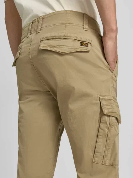Spodnie o kroju slim fit z mieszanki bawełny w stylu cargo Pme Legend beżowe