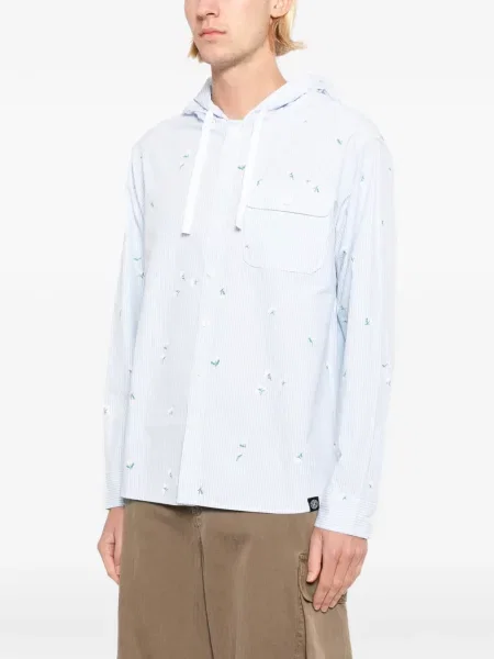 Pruhovaná košile Sport B. By Agnès B. s kapucí modrá