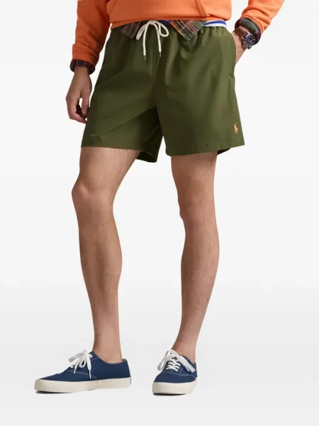 Tricou polo Polo Ralph Lauren cu glugă cu blană cu broderie roșu