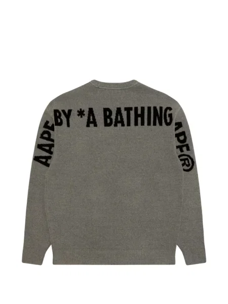 Džemper Aape By *a Bathing Ape® s okruglim izrezom s autogramom siva
